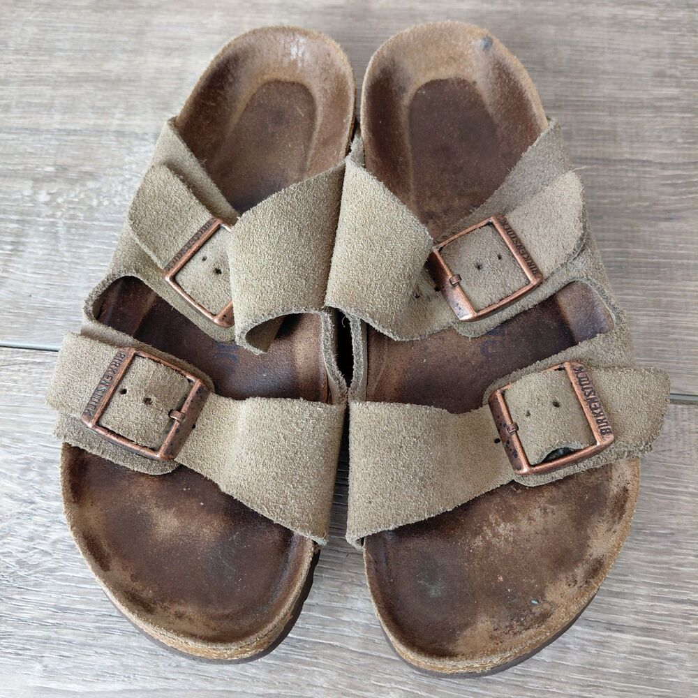 Birkenstock Arizona Sandals Women Size 35 US 4.5 Brown Suede Soft Footbed Slide - Picture 8 of 11